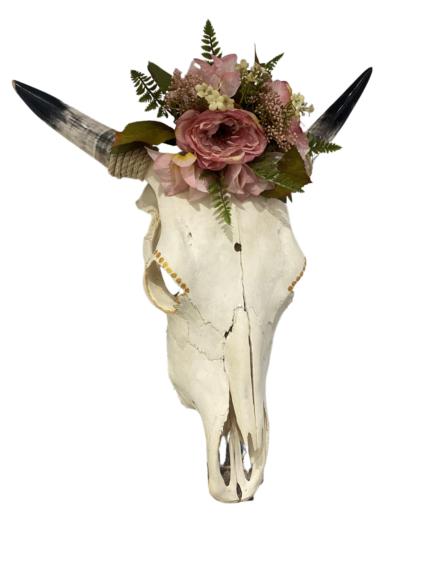 Cow skull with flowers
