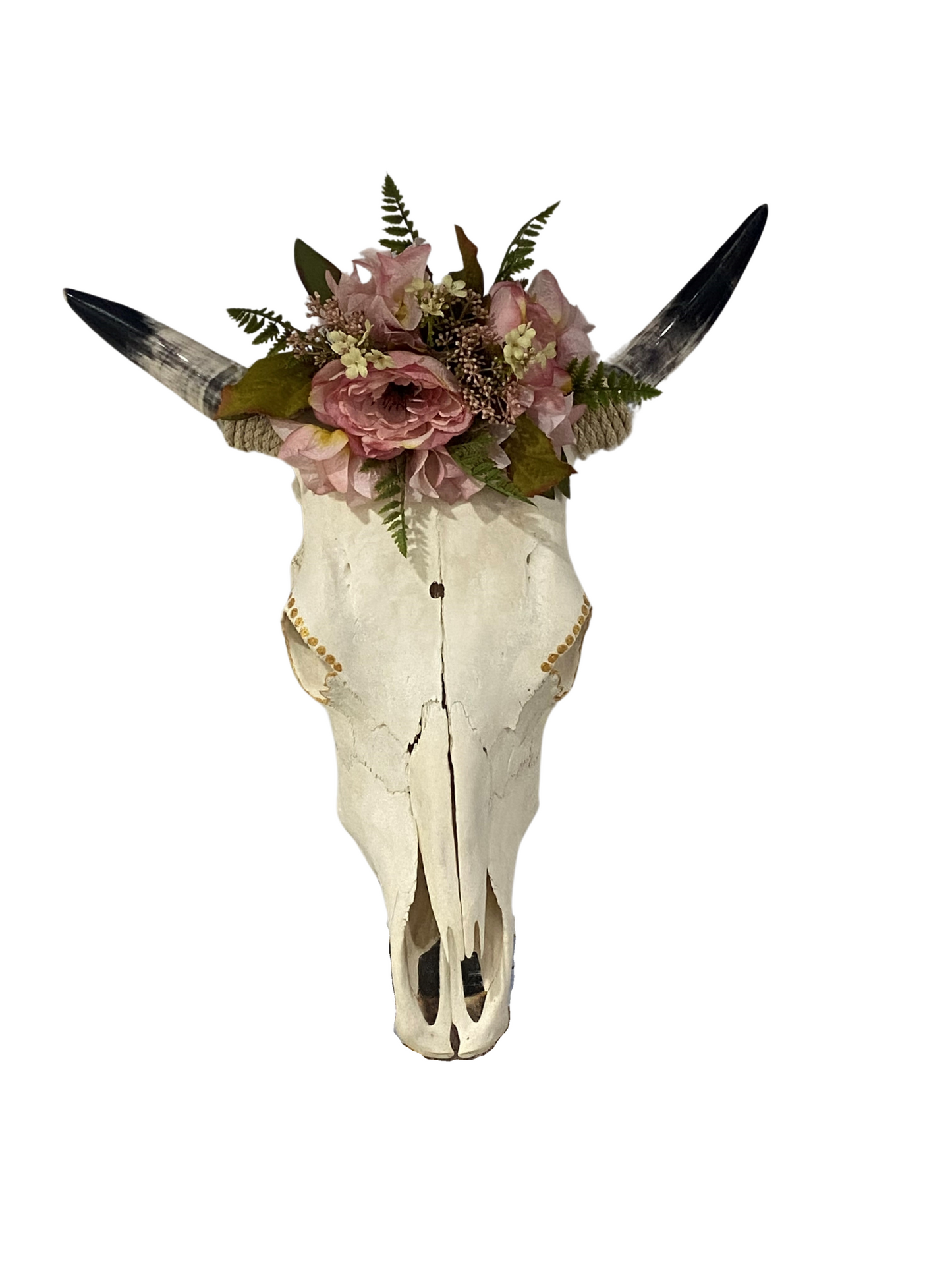 Cow skull with flowers